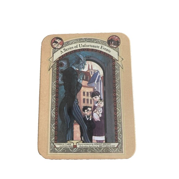 A Series of Unfortunate Events 12 Dismal Cards & Envelopes 2001 Sealed in Tin - Picture 1 of 12